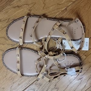 Studded ankle strap sandals